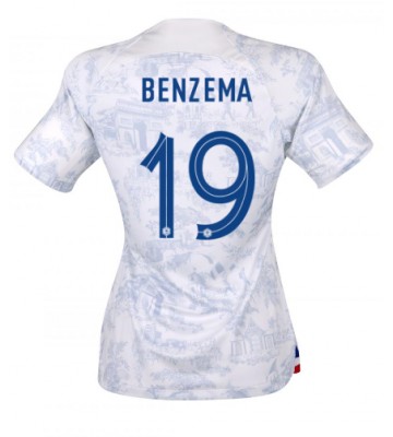 Frankrig Karim Benzema #19 Udebanetrøje Dame VM 2022 Kort ærmer